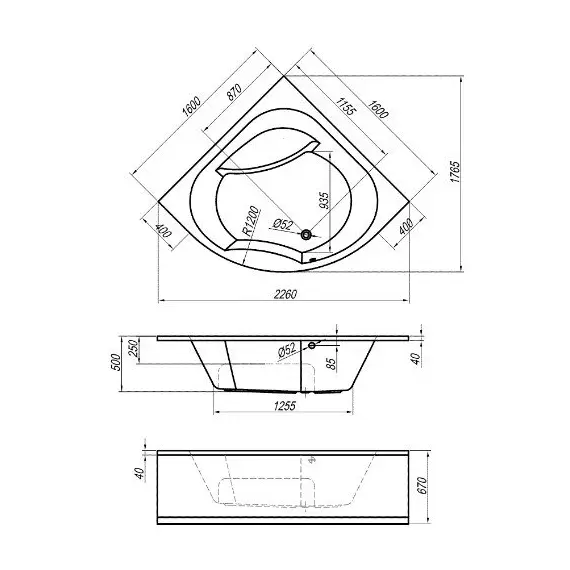 ВАННА АКРИЛОВАЯ KOLPA SAN SWAN 160*160