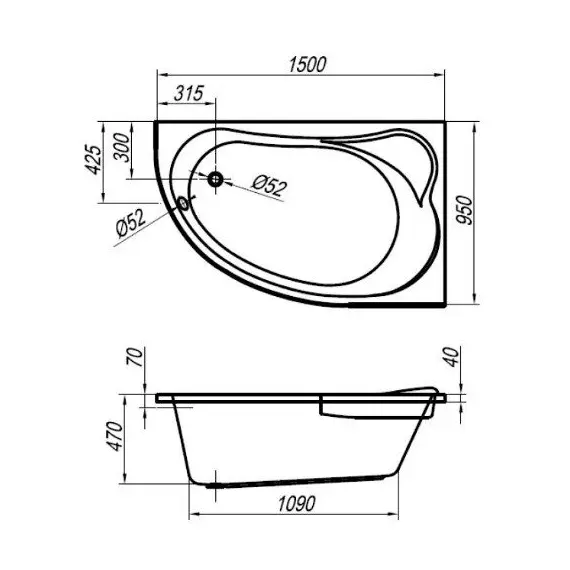 ВАННА АКРИЛОВАЯ KOLPA SAN VOICE 150X95 L/R