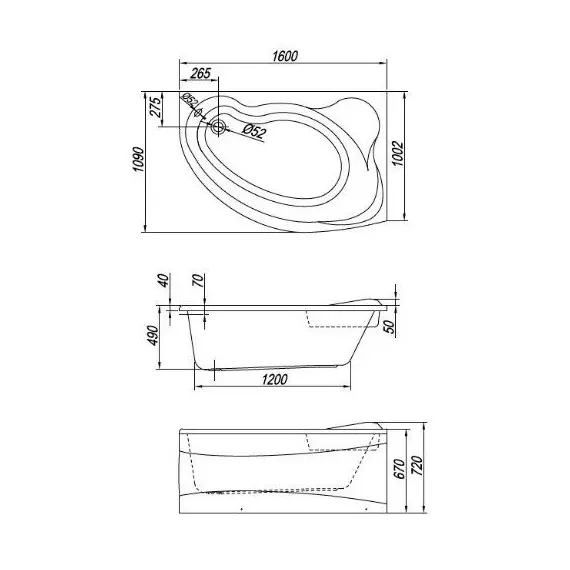 ВАННА АКРИЛОВАЯ KOLPA SAN AMADIS 160*100 L/R