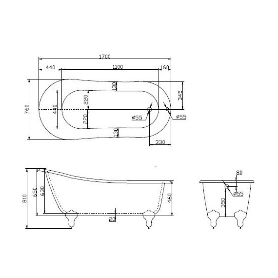 ВАННА АКРИЛОВАЯ BELBAGNO BB06 170