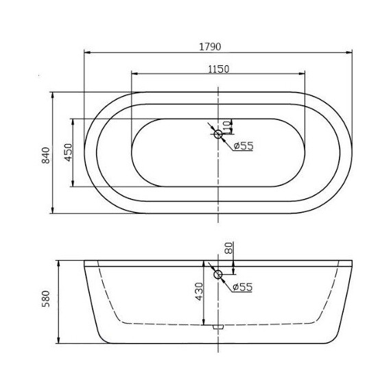 ВАННА АКРИЛОВАЯ BELBAGNO BB12 179