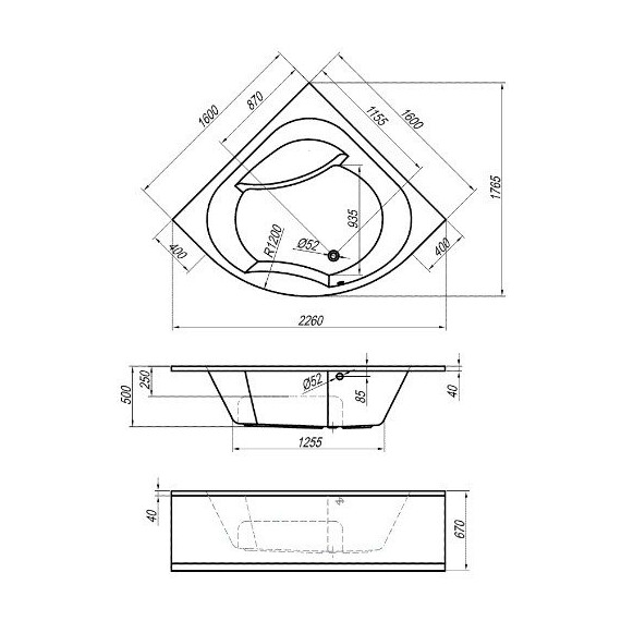 ВАННА АКРИЛОВАЯ KOLPA SAN SWAN 160*160