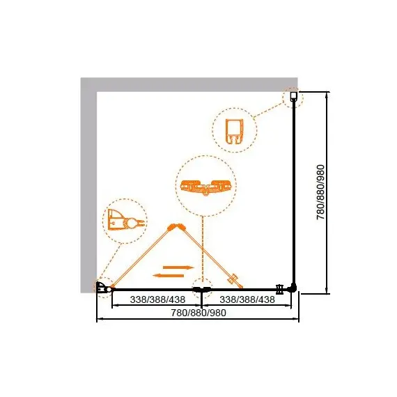 ДУШЕВОЙ УГОЛОК CEZARES ELENA ASH-2 100/90