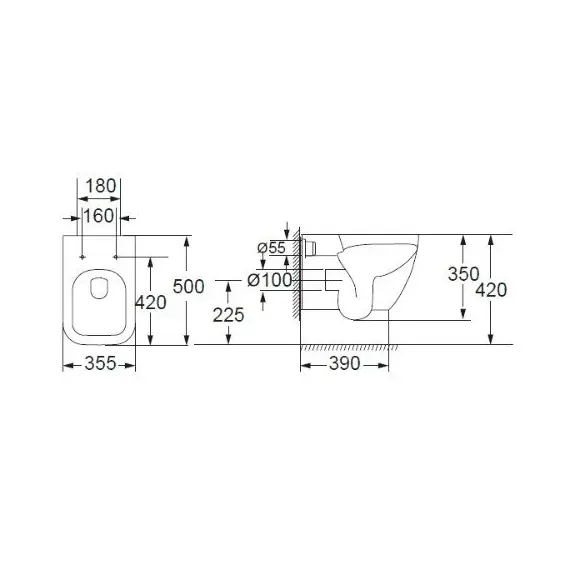 УНИТАЗ ПОДВЕСНОЙ БЕЗОБОДКОВЫЙ BELBAGNO ALPINA