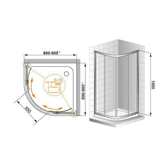 ДУШЕВОЙ УГОЛОК CEZARES FAMILY R2 90