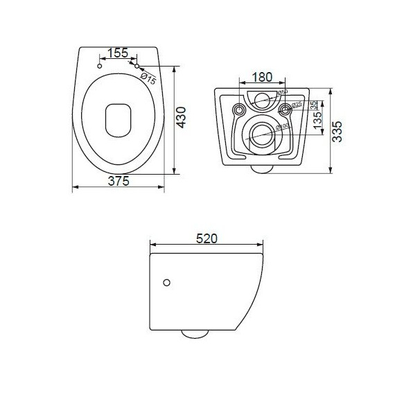 УНИТАЗ ПОДВЕСНОЙ БЕЗОБОДКОВЫЙ BELBAGNO PROSPERO