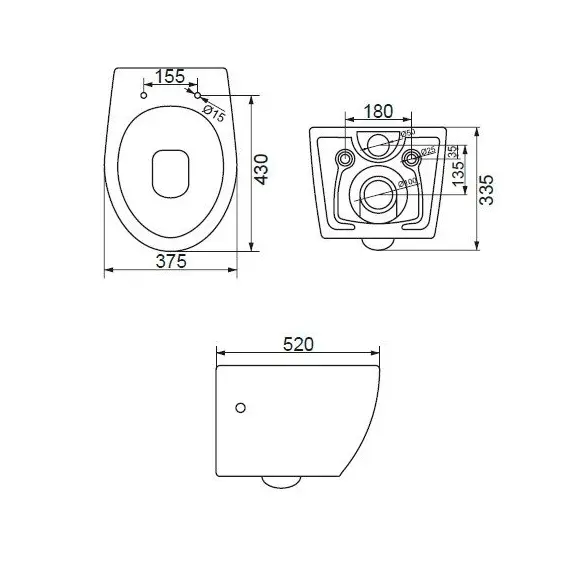 УНИТАЗ ПОДВЕСНОЙ БЕЗОБОДКОВЫЙ BELBAGNO PROSPERO