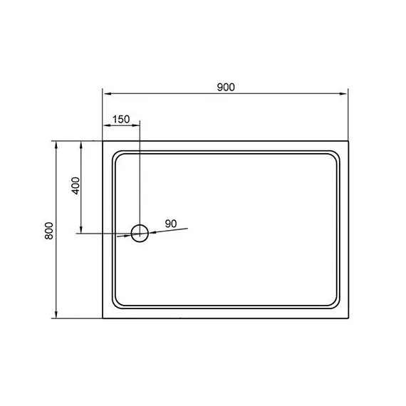 ДУШЕВОЙ ПОДДОН CEZARES TRAY-A-AH-90/80-15-W
