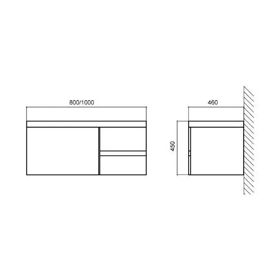МЕБЕЛЬ ДЛЯ ВАННОЙ BELBAGNO LUCE 80 ПОДВЕСНАЯ БЕЛАЯ