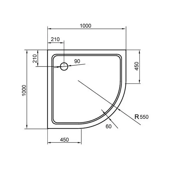ДУШЕВОЙ ПОДДОН CEZARES TRAY-A-R-100-550-15-W