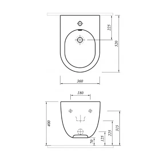 БИДЕ ПОДВЕСНОЕ CEZARES ZERO