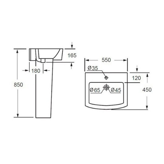 РАКОВИНА С ПЬЕДЕСТАЛОМ BELBAGNO MATTINO