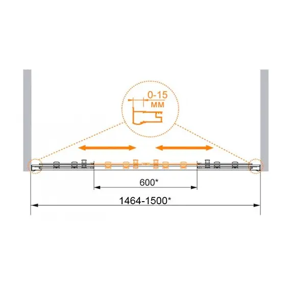 ШТОРКА ДЛЯ ВАННЫ CEZARES PRATICO-VF-2 150/140