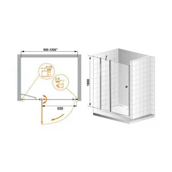 ДУШЕВАЯ ДВЕРЬ CEZARES ELENA B12 90