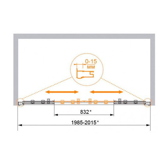 ДУШЕВАЯ ДВЕРЬ CEZARES PRATICO-BF-2 200