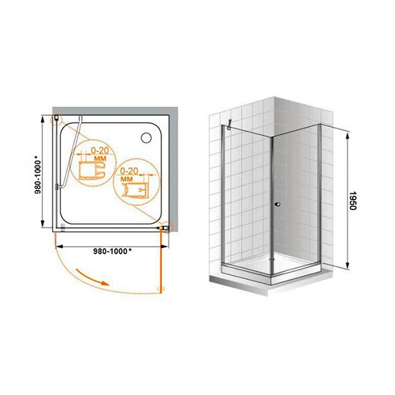 ДУШЕВОЙ УГОЛОК CEZARES ELENA A1 100