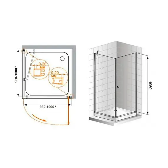 ДУШЕВОЙ УГОЛОК CEZARES ELENA A1 100