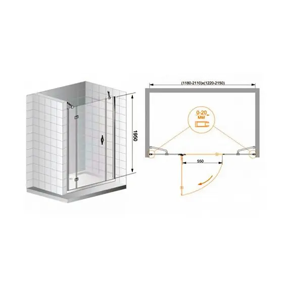 ДУШЕВАЯ ДВЕРЬ CEZARES BERGAMO B13 100 60/30