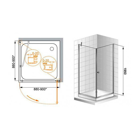 ДУШЕВОЙ УГОЛОК CEZARES ELENA A1 90