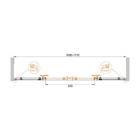 ШТОРКА ДЛЯ ВАННЫ CEZARES ECO-VF-2 170/145