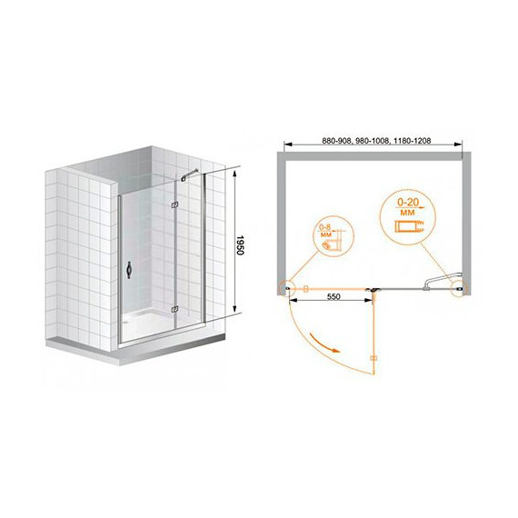 ДУШЕВАЯ ДВЕРЬ CEZARES BERGAMO B12 90