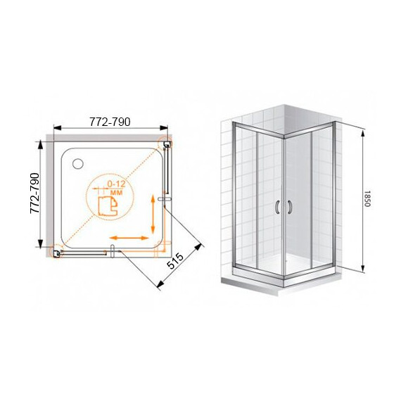 ДУШЕВОЙ УГОЛОК CEZARES PRATICO-A-2 80 ДУШЕВОЙ УГОЛОК CEZARES PRATICO-A-2 80