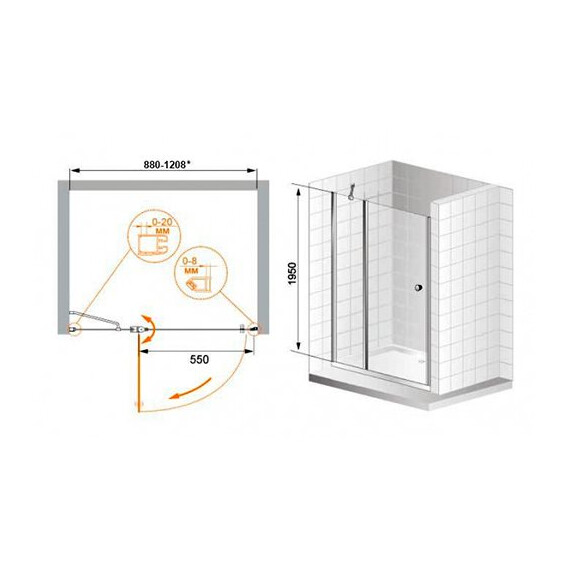 ДУШЕВАЯ ДВЕРЬ CEZARES ELENA B12 120