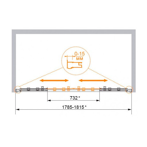 ДУШЕВАЯ ДВЕРЬ CEZARES PRATICO-BF-2 180