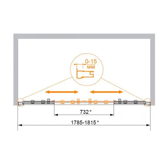 ДУШЕВАЯ ДВЕРЬ CEZARES PRATICO-BF-2 180
