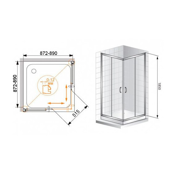 ДУШЕВОЙ УГОЛОК CEZARES PRATICO-A-2 90