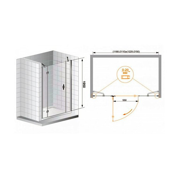 ДУШЕВАЯ ДВЕРЬ CEZARES BERGAMO B13 60 60/30