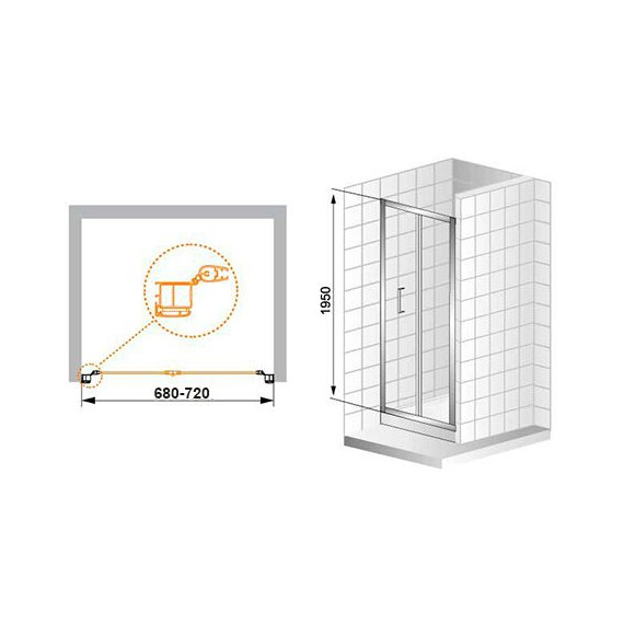 ДУШЕВАЯ ДВЕРЬ CEZARES ANIMA BS 70