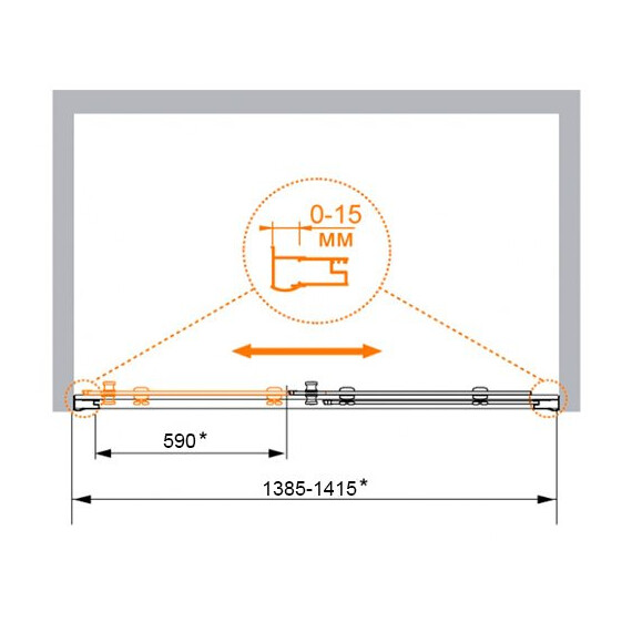 ДУШЕВАЯ ДВЕРЬ CEZARES PRATICO-BF-1 140