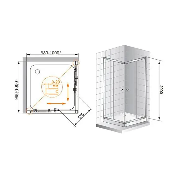 ДУШЕВОЙ УГОЛОК CEZARES ANIMA A2 100