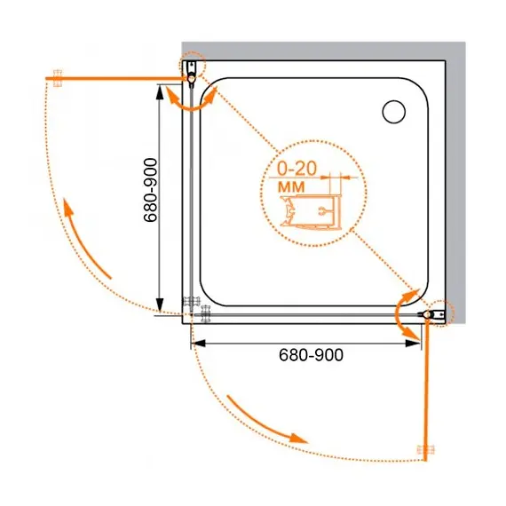 ДУШЕВОЙ УГОЛОК CEZARES ELENA A2 70