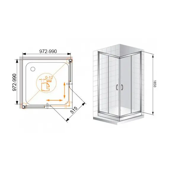 ДУШЕВОЙ УГОЛОК CEZARES PRATICO-A-2 100