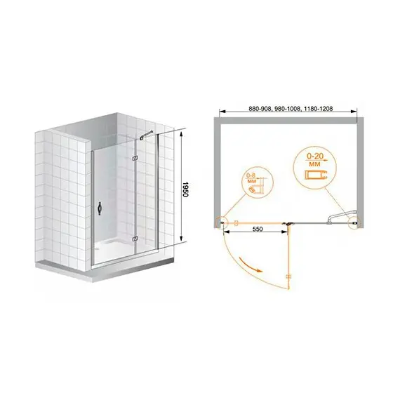 ДУШЕВАЯ ДВЕРЬ CEZARES BERGAMO B12 100