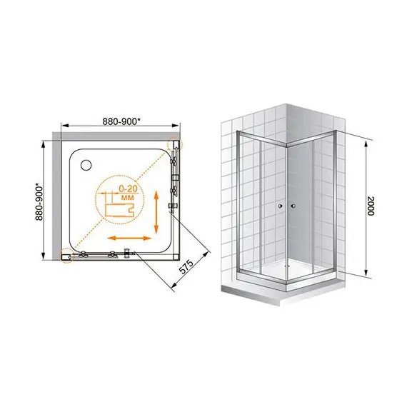 ДУШЕВОЙ УГОЛОК CEZARES ANIMA A2 90