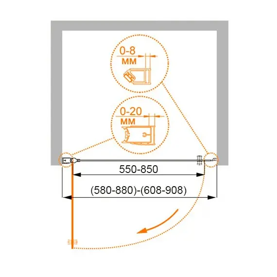ДУШЕВАЯ ДВЕРЬ CEZARES ELENA B1 60