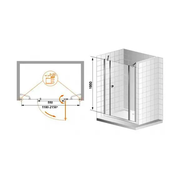 ДУШЕВАЯ ДВЕРЬ CEZARES ELENA B13 100 60/40