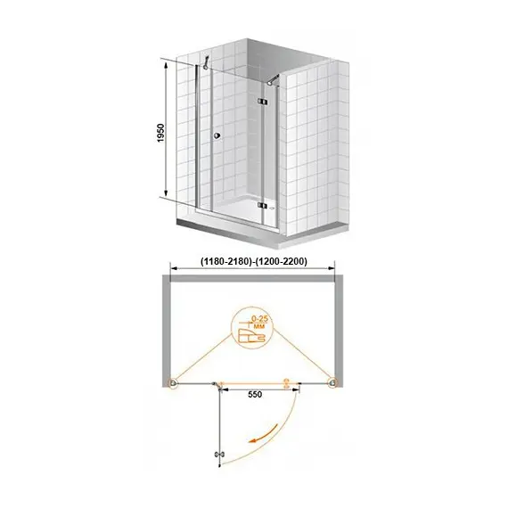 ДУШЕВАЯ ДВЕРЬ CEZARES VERONA B13 60 60/30