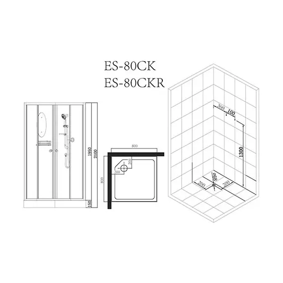 КАБИНА ДУШЕВАЯ ESBANO EST-80 CKR