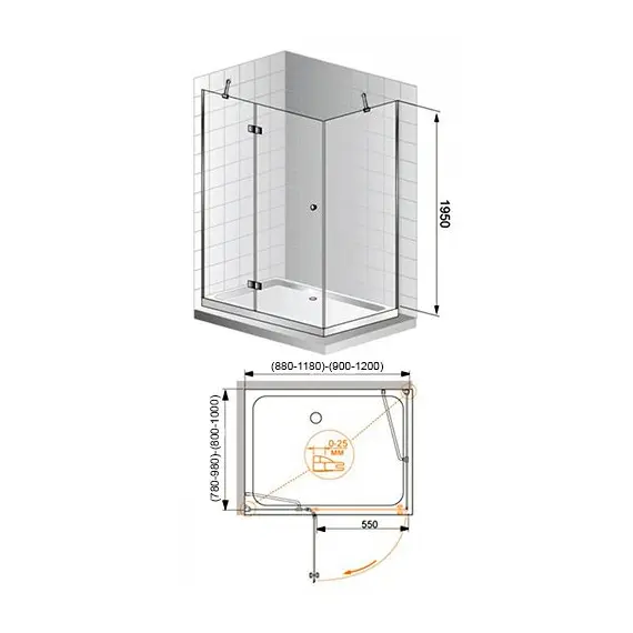 ДУШЕВОЙ УГОЛОК CEZARES VERONA AH1 120/80