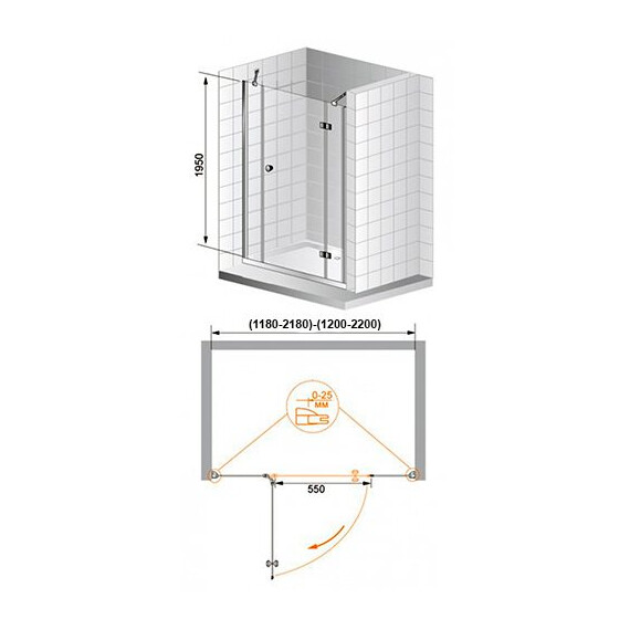 ДУШЕВАЯ ДВЕРЬ CEZARES VERONA B13 100 60/40