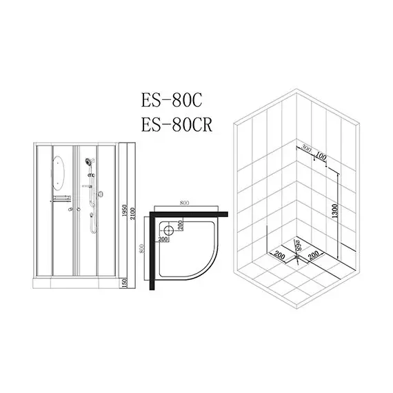КАБИНА ДУШЕВАЯ ESBANO EST-80C