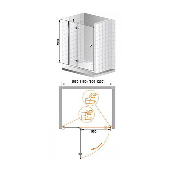 ДУШЕВАЯ ДВЕРЬ CEZARES VERONA B12 100 ДУШЕВАЯ ДВЕРЬ CEZARES VERONA B12 100