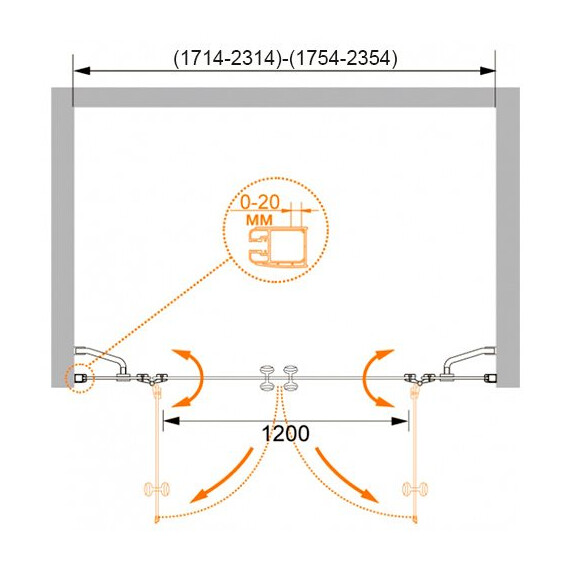 ДУШЕВАЯ ДВЕРЬ CEZARES ELENA B-22 200