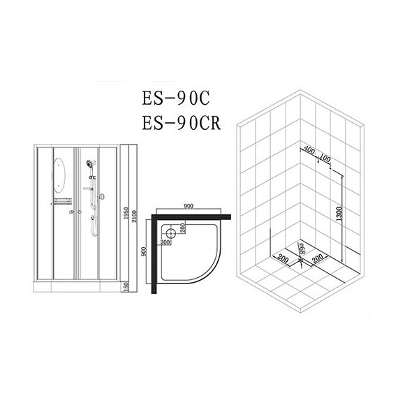 КАБИНА ДУШЕВАЯ ESBANO EST-90 C