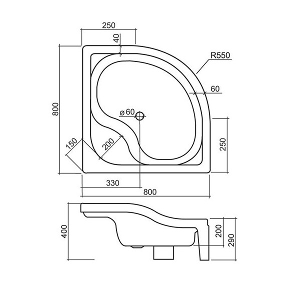 ДУШЕВОЙ ПОДДОН ROLTECHNIK SANIPRO SEMIDEEP NEO 80 ДУШЕВОЙ ПОДДОН ROLTECHNIK SANIPRO SEMIDEEP NEO 80
