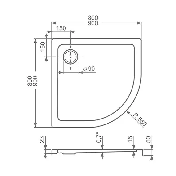 ДУШЕВОЙ ПОДДОН ROLTECHNIK FLAT ROUND 80